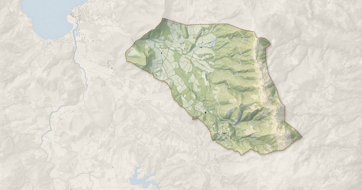 Portrait cartographique de Poggio-d'Oletta : relief, eau, forêts, bâti et voies, calculés à partir des données de l'IGN