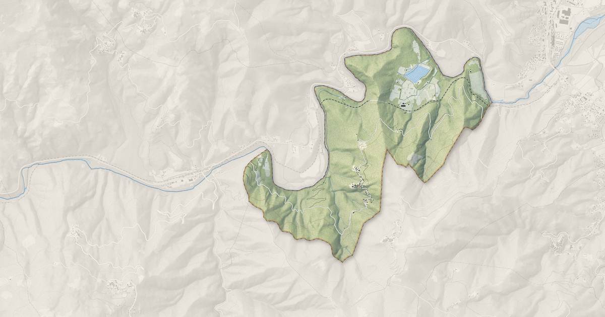 Portrait cartographique de Prunelli-di-Casacconi : relief, eau, forêts, bâti et voies, calculés à partir des données de l'IGN