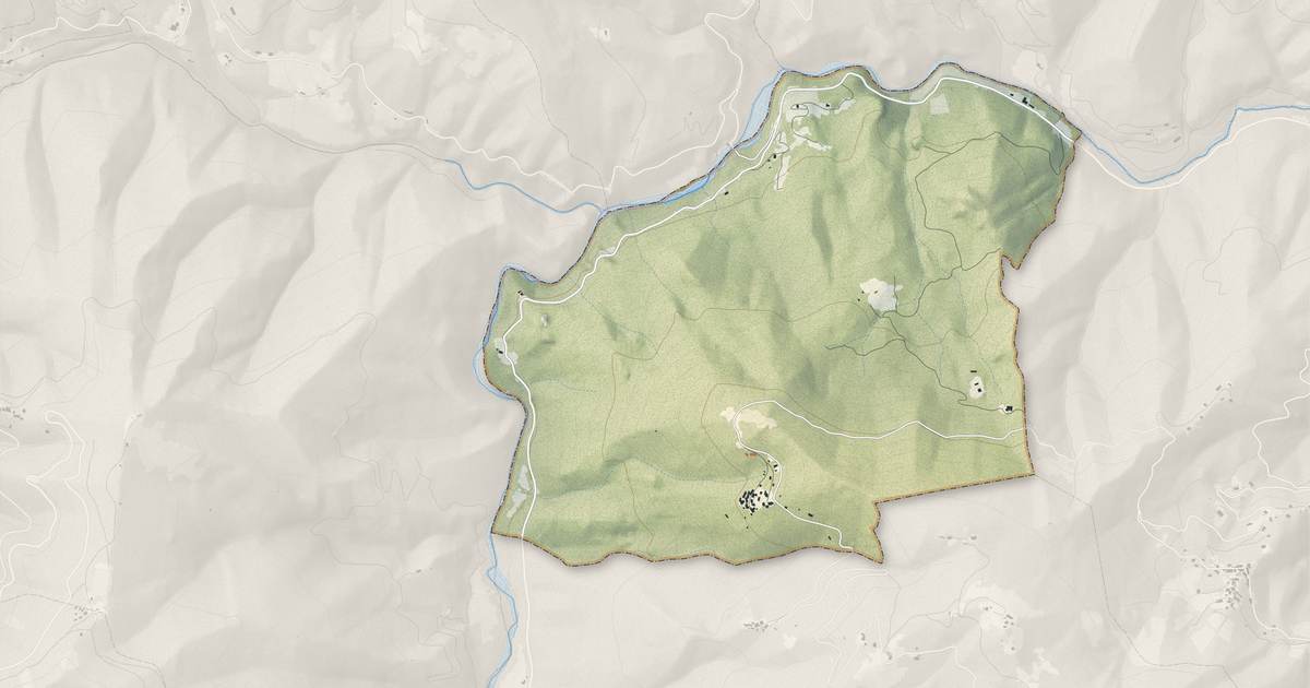 Portrait cartographique de Scata : relief, eau, forêts, bâti et voies, calculés à partir des données de l'IGN
