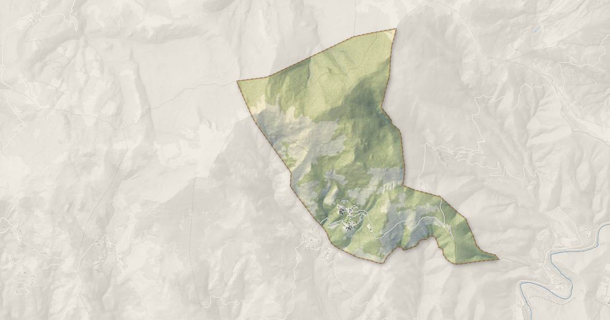 Portrait cartographique de Scolca : relief, eau, forêts, bâti et voies, calculés à partir des données de l'IGN