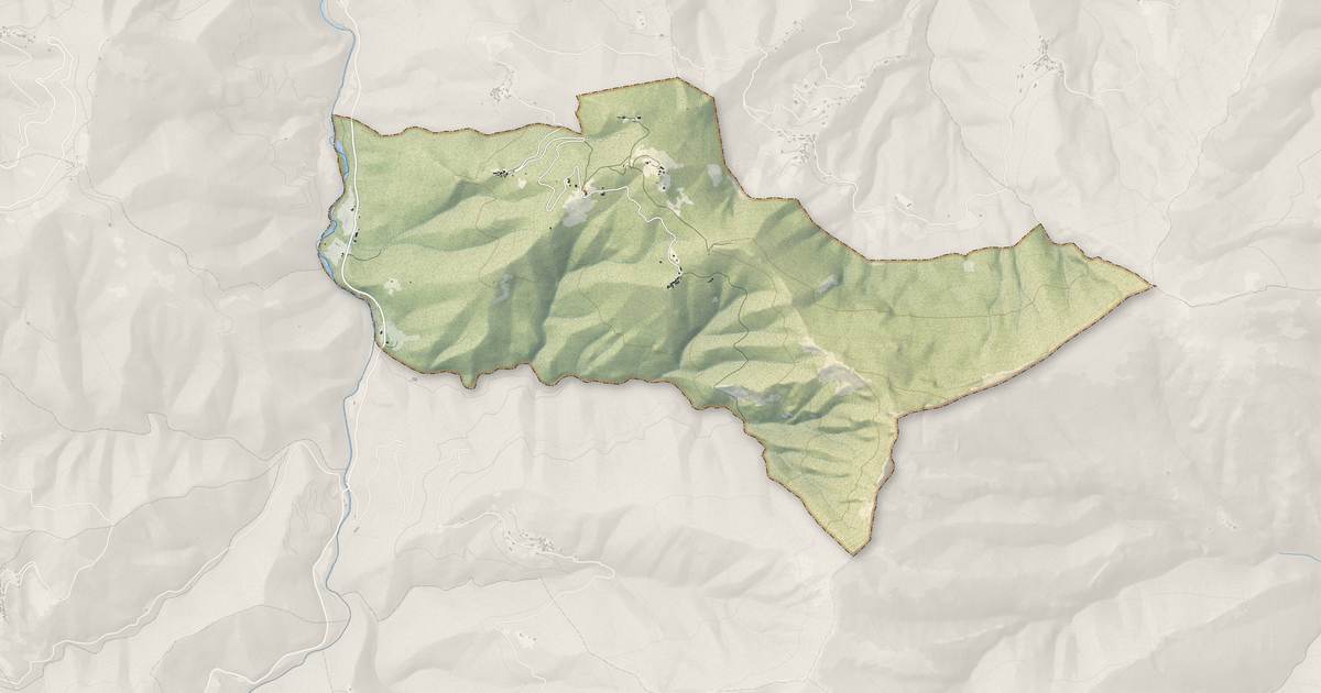 Portrait cartographique de San-Damiano : relief, eau, forêts, bâti et voies, calculés à partir des données de l'IGN
