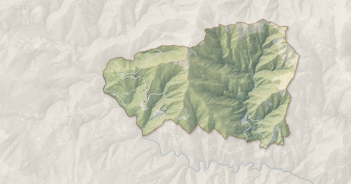 Portrait cartographique de Valle-d'Alesani : relief, eau, forêts, bâti et voies, calculés à partir des données de l'IGN