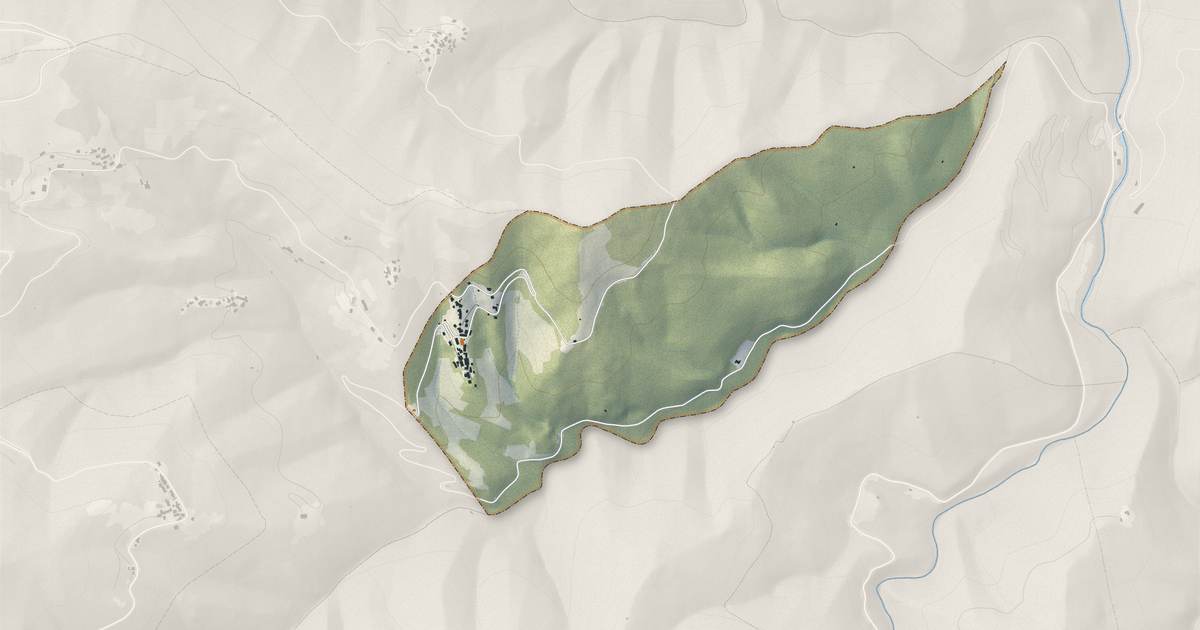 Portrait cartographique de Verdèse : relief, eau, forêts, bâti et voies, calculés à partir des données de l'IGN