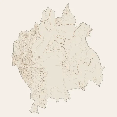 Alès : courbes de niveau