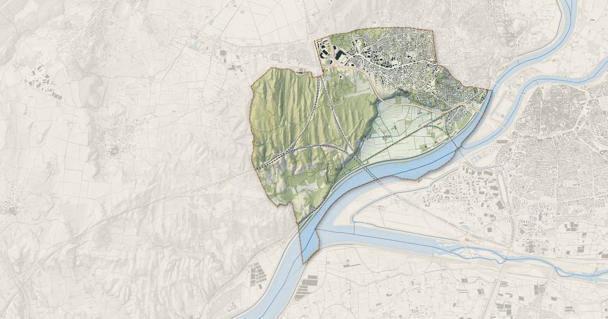 Portrait cartographique de Les Angles : relief, eau, forêts, bâti et voies, calculés à partir des données de l'IGN