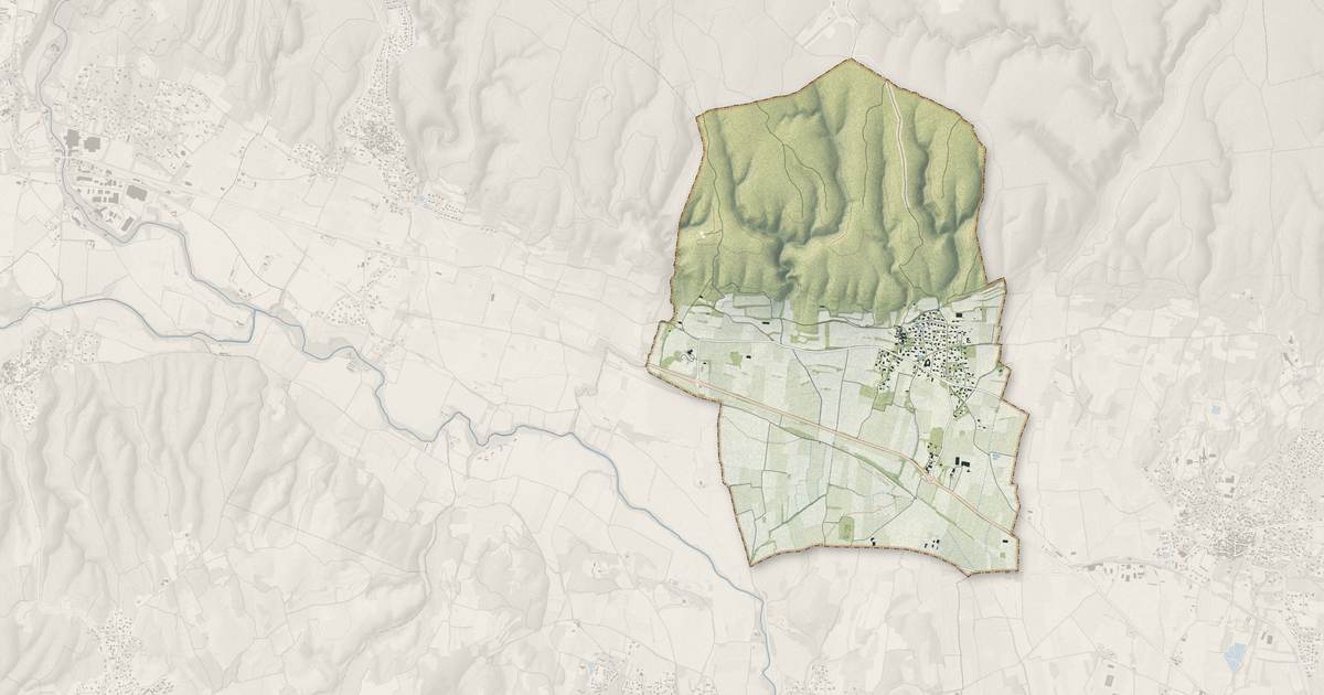 Portrait cartographique de Argilliers : relief, eau, forêts, bâti et voies, calculés à partir des données de l'IGN