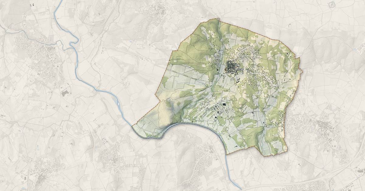 Portrait cartographique de Aubais : relief, eau, forêts, bâti et voies, calculés à partir des données de l'IGN