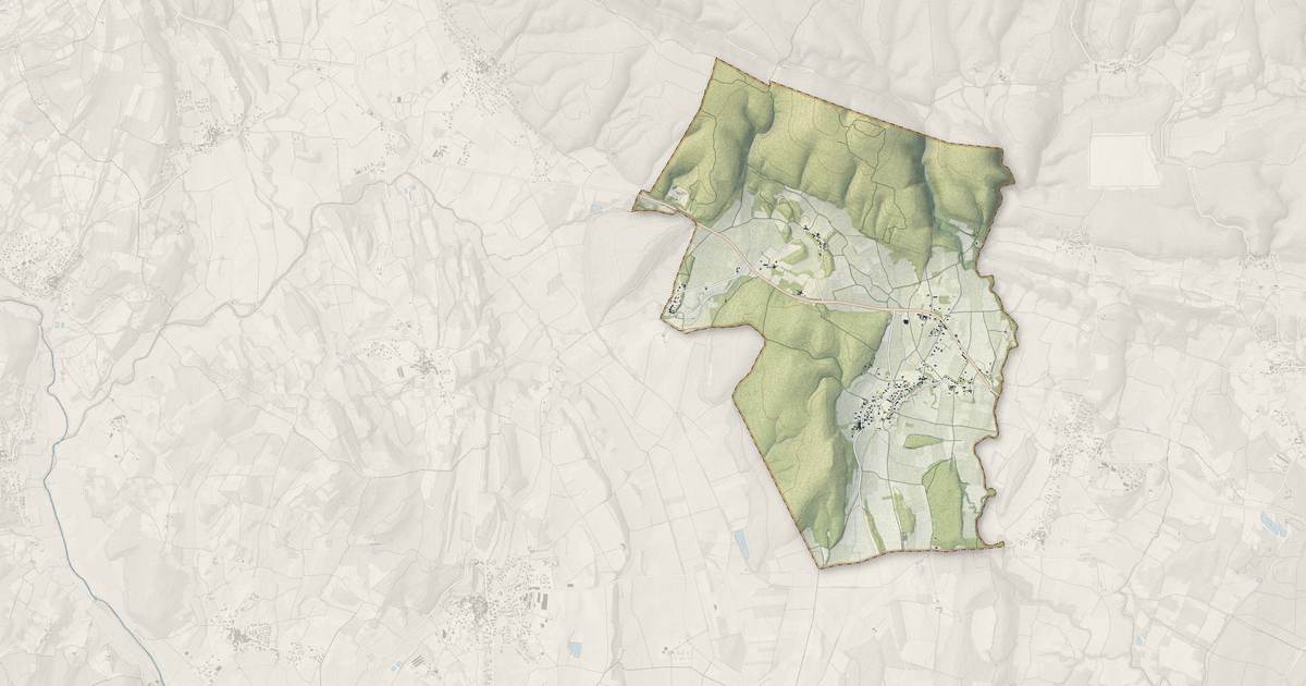 Portrait cartographique de Baron : relief, eau, forêts, bâti et voies, calculés à partir des données de l'IGN