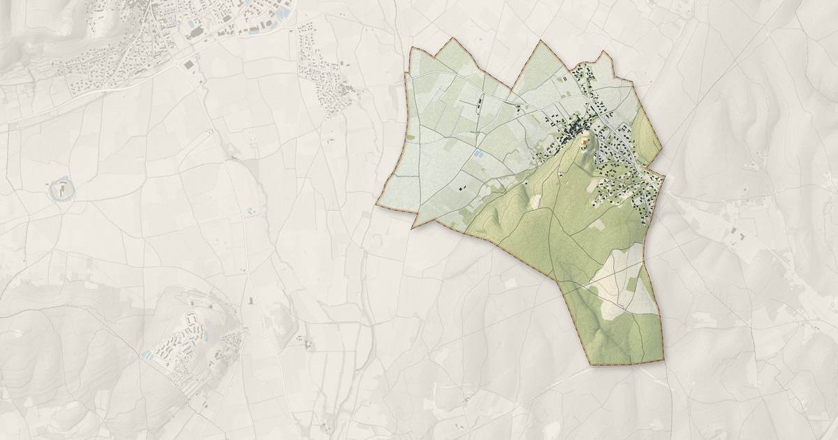 Portrait cartographique de Boissières : relief, eau, forêts, bâti et voies, calculés à partir des données de l'IGN