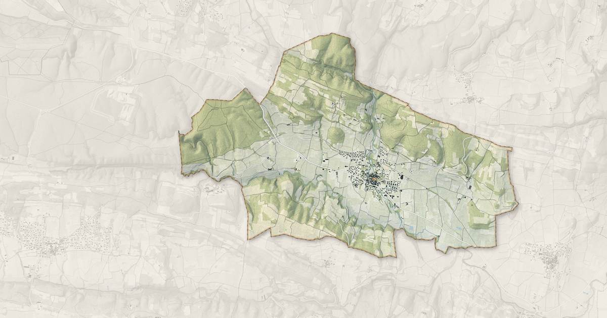 Portrait cartographique de Cavillargues : relief, eau, forêts, bâti et voies, calculés à partir des données de l'IGN