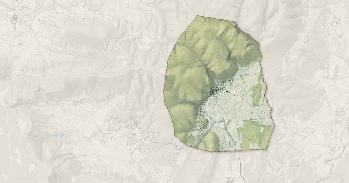 Portrait cartographique de Corconne : relief, eau, forêts, bâti et voies, calculés à partir des données de l'IGN
