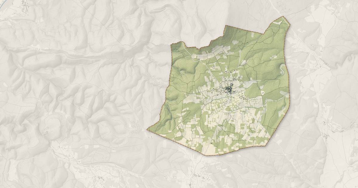 Portrait cartographique de Fons-sur-Lussan : relief, eau, forêts, bâti et voies, calculés à partir des données de l'IGN