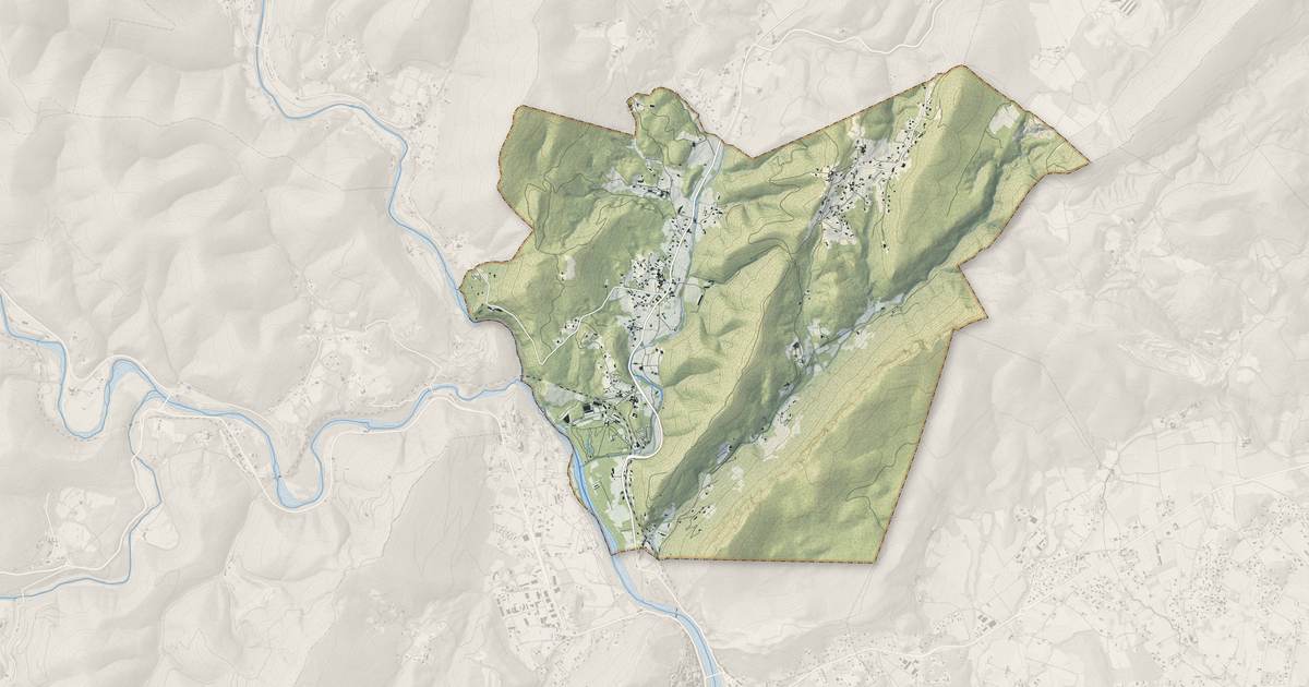 Portrait cartographique de Générargues : relief, eau, forêts, bâti et voies, calculés à partir des données de l'IGN