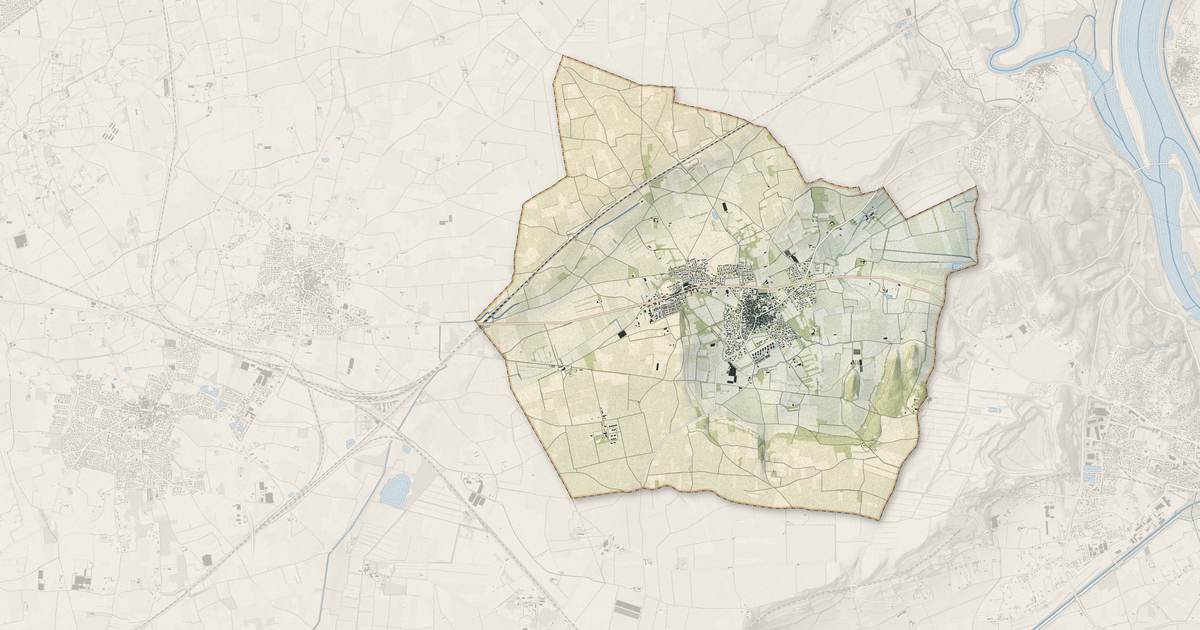 Portrait cartographique de Jonquières-Saint-Vincent : relief, eau, forêts, bâti et voies, calculés à partir des données de l'IGN