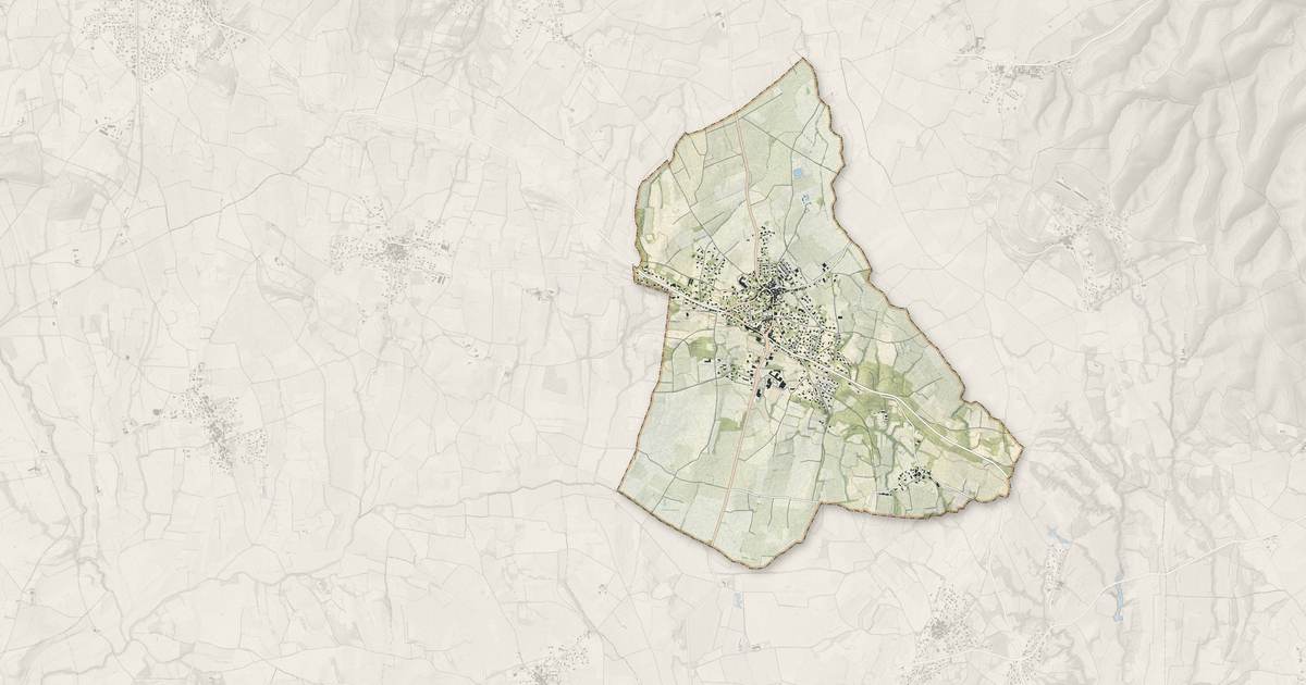 Portrait cartographique de Lédignan : relief, eau, forêts, bâti et voies, calculés à partir des données de l'IGN