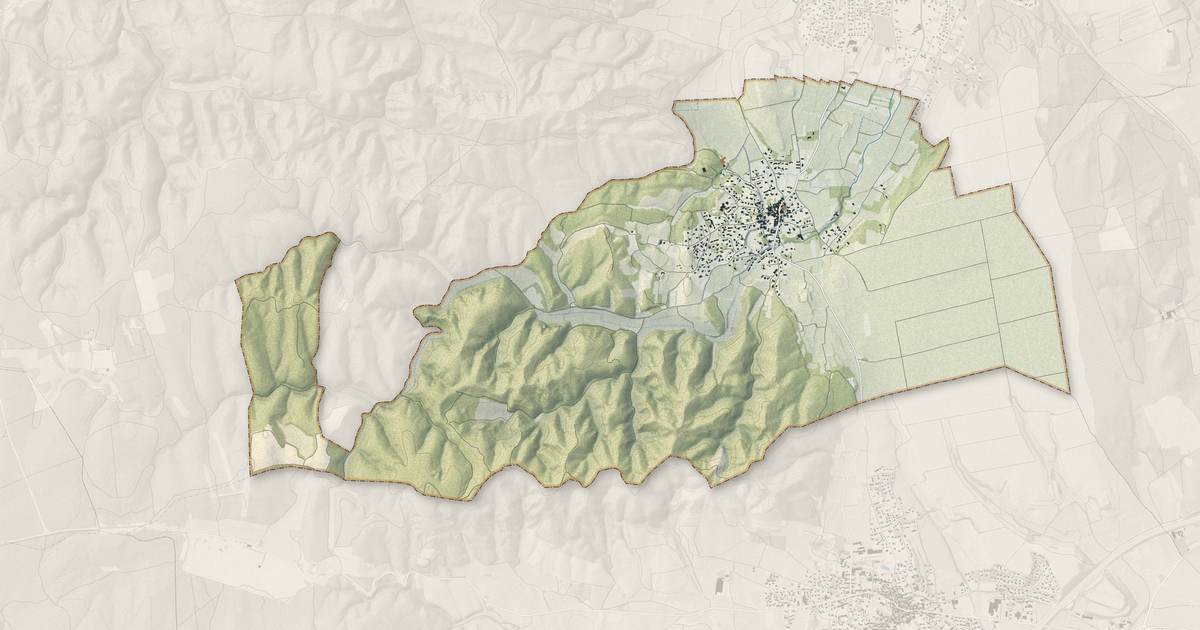 Portrait cartographique de Lirac : relief, eau, forêts, bâti et voies, calculés à partir des données de l'IGN