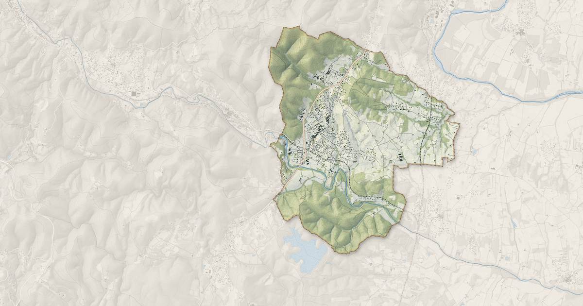 Portrait cartographique de Les Mages : relief, eau, forêts, bâti et voies, calculés à partir des données de l'IGN