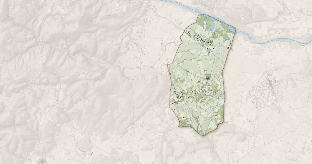 Portrait cartographique de Massillargues-Attuech : relief, eau, forêts, bâti et voies, calculés à partir des données de l'IGN