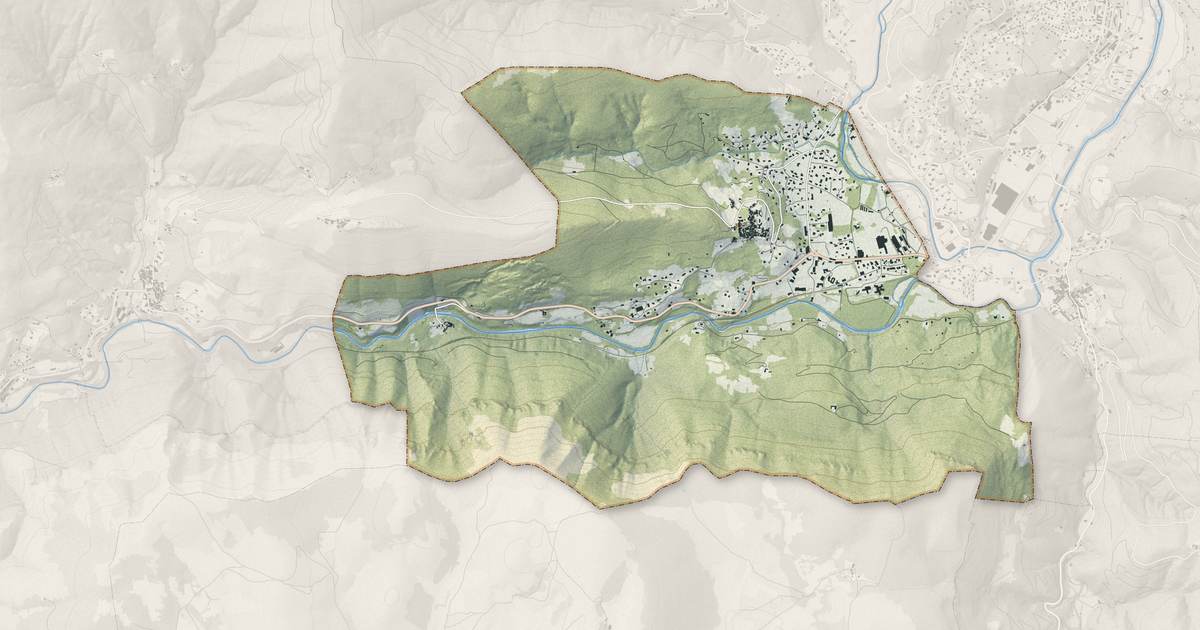 Portrait cartographique de Molières-Cavaillac : relief, eau, forêts, bâti et voies, calculés à partir des données de l'IGN