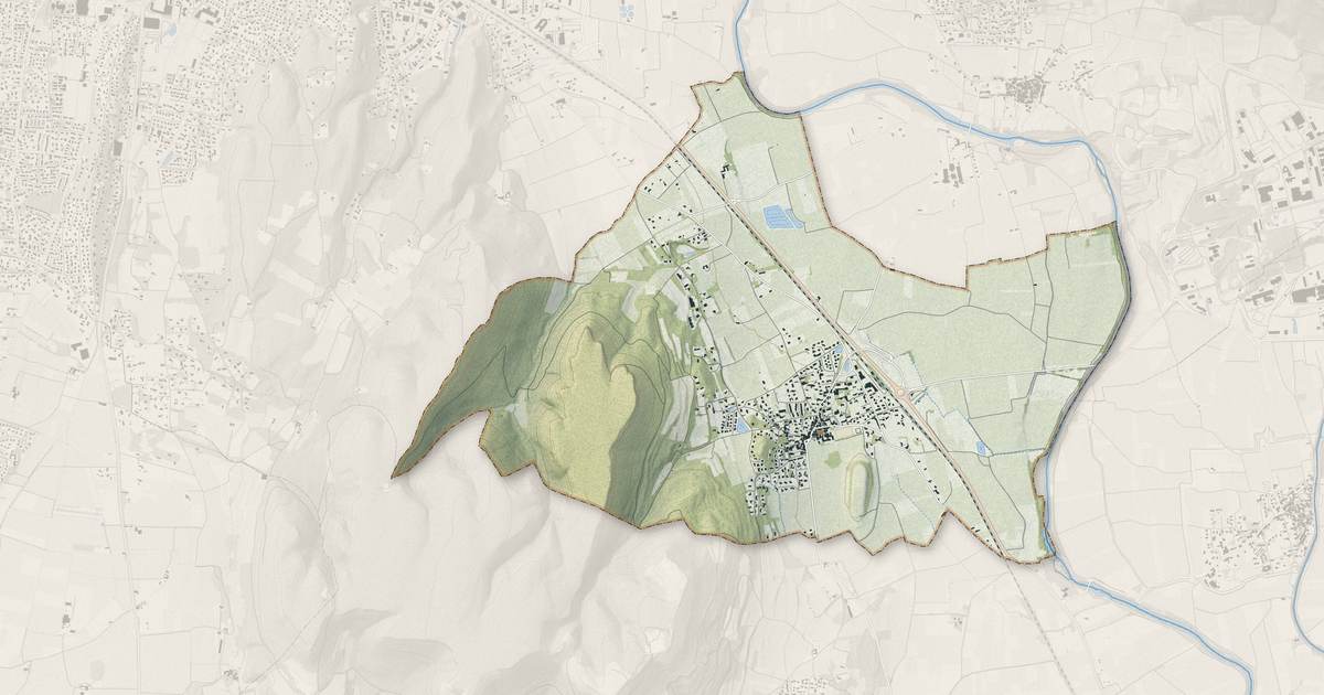 Portrait cartographique de Orsan : relief, eau, forêts, bâti et voies, calculés à partir des données de l'IGN