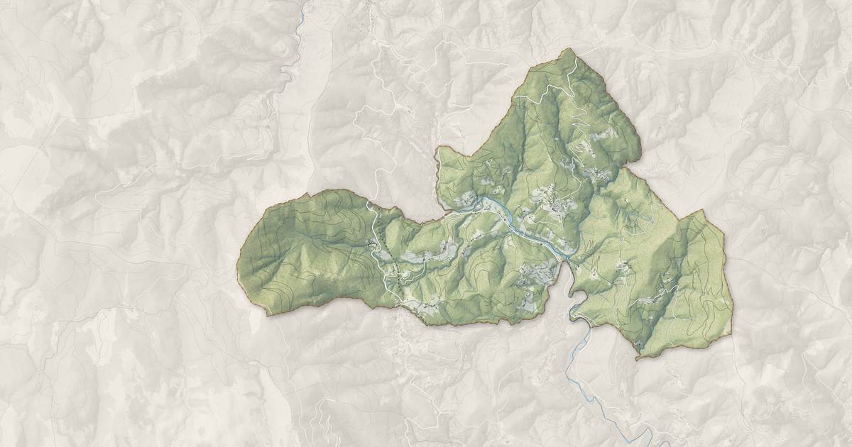 Portrait cartographique de Ponteils-et-Brésis : relief, eau, forêts, bâti et voies, calculés à partir des données de l'IGN