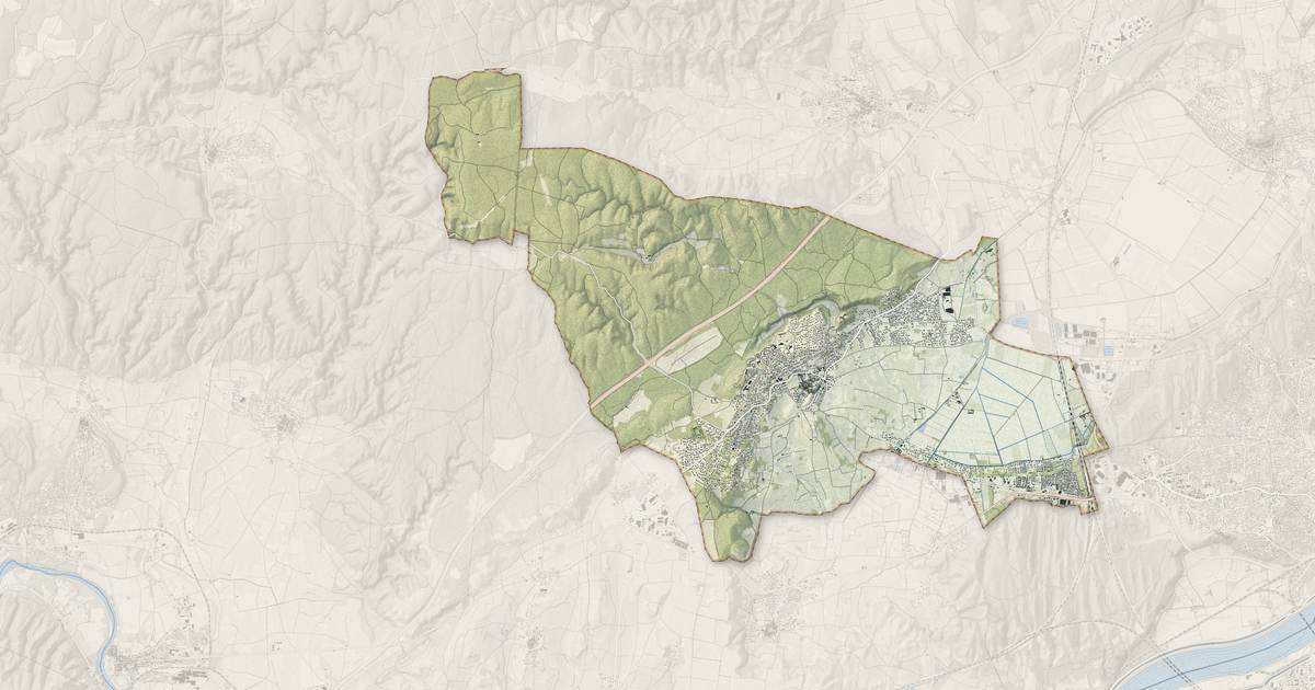 Portrait cartographique de Rochefort-du-Gard : relief, eau, forêts, bâti et voies, calculés à partir des données de l'IGN