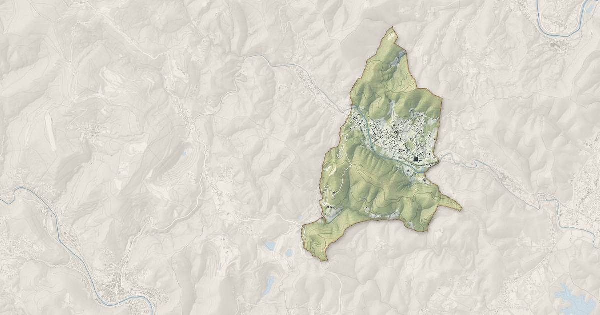 Portrait cartographique de Saint-Florent-sur-Auzonnet : relief, eau, forêts, bâti et voies, calculés à partir des données de l'IGN