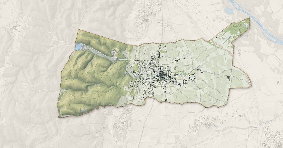Portrait cartographique de Saint-Geniès-de-Malgoirès : relief, eau, forêts, bâti et voies, calculés à partir des données de l'IGN