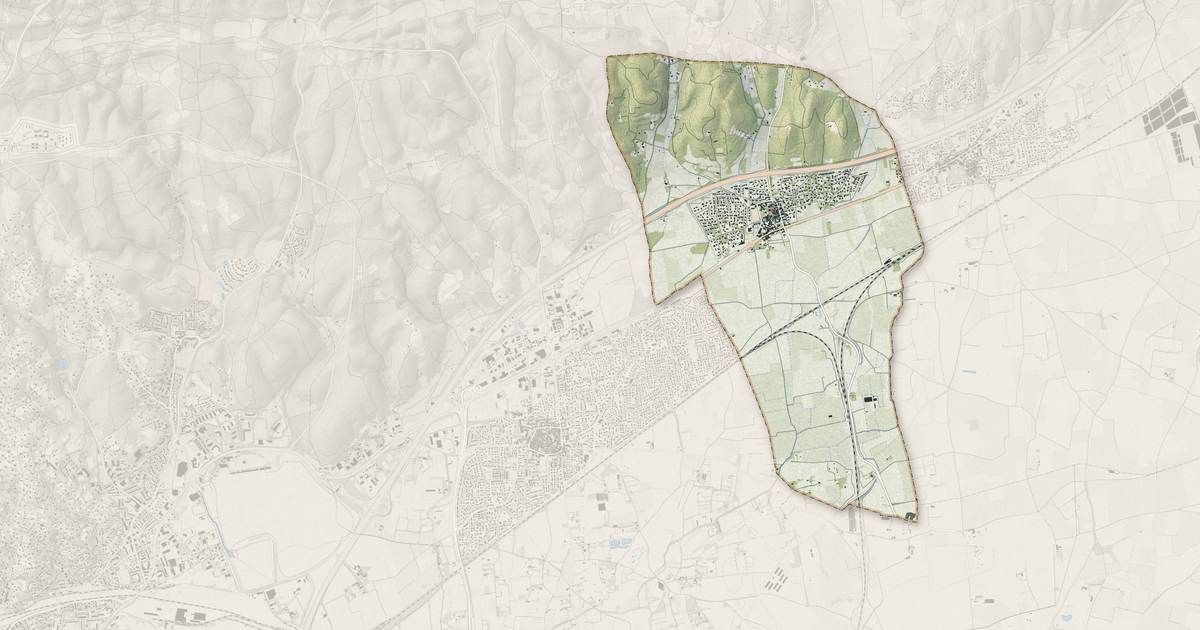 Portrait cartographique de Saint-Gervasy : relief, eau, forêts, bâti et voies, calculés à partir des données de l'IGN