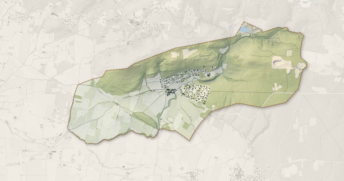 Portrait cartographique de Saint-Hippolyte-de-Montaigu : relief, eau, forêts, bâti et voies, calculés à partir des données de l'IGN