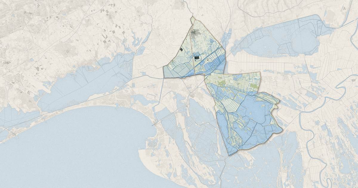 Portrait cartographique de Saint-Laurent-d'Aigouze : relief, eau, forêts, bâti et voies, calculés à partir des données de l'IGN