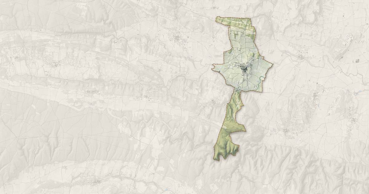 Portrait cartographique de Saint-Pons-la-Calm : relief, eau, forêts, bâti et voies, calculés à partir des données de l'IGN