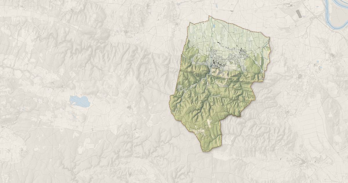 Portrait cartographique de Saint-Victor-la-Coste : relief, eau, forêts, bâti et voies, calculés à partir des données de l'IGN
