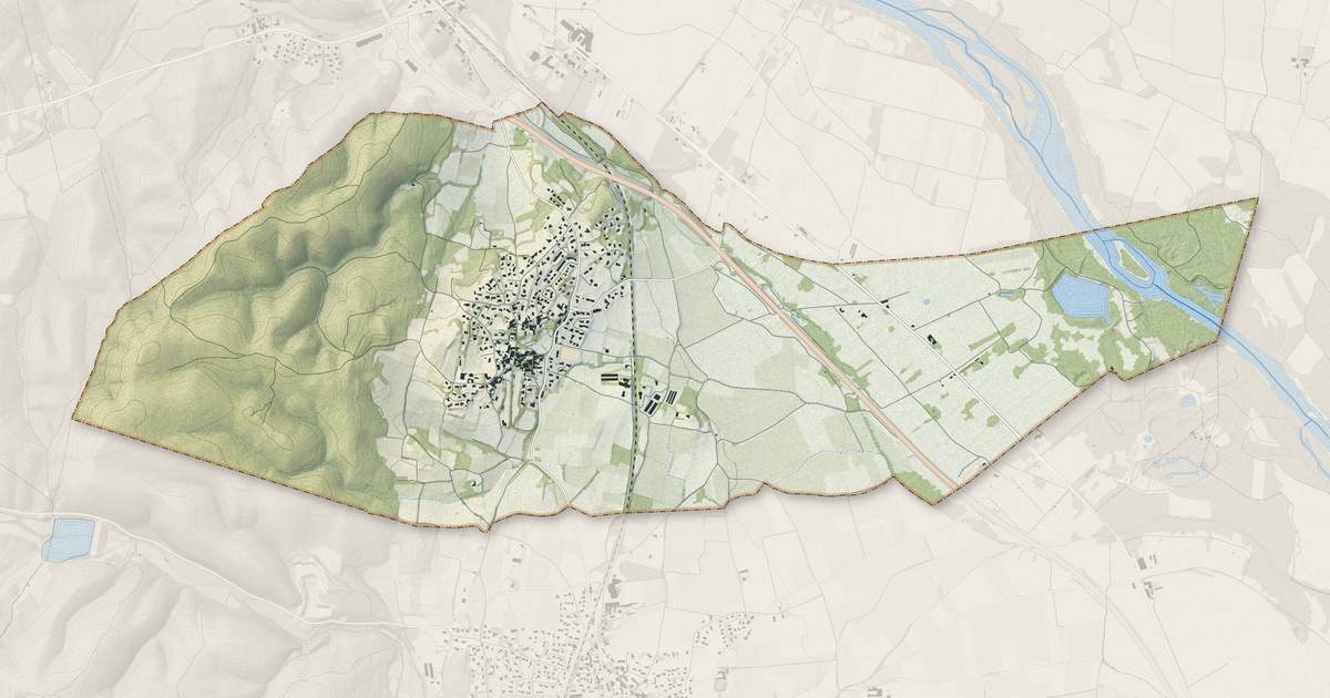 Portrait cartographique de Sauzet : relief, eau, forêts, bâti et voies, calculés à partir des données de l'IGN