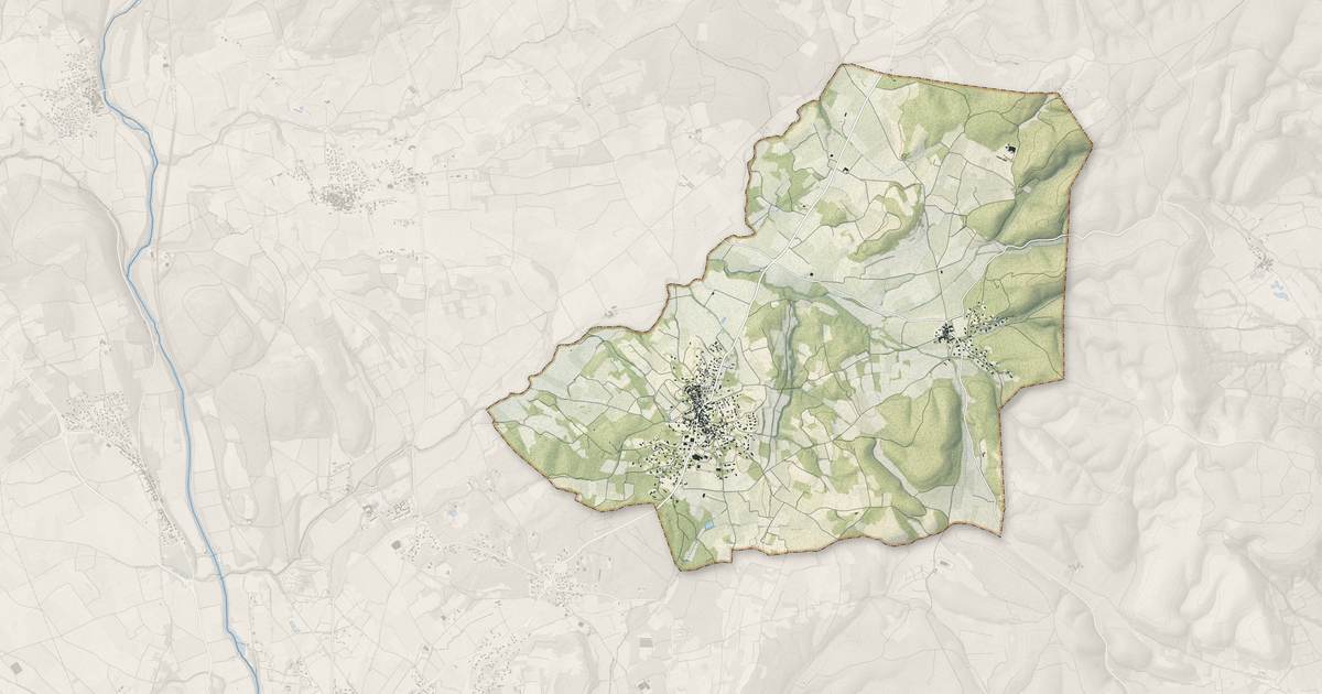 Portrait cartographique de Souvignargues : relief, eau, forêts, bâti et voies, calculés à partir des données de l'IGN