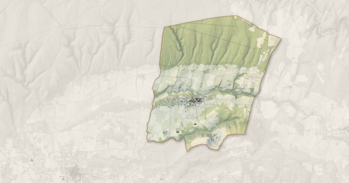 Portrait cartographique de Vallabrix : relief, eau, forêts, bâti et voies, calculés à partir des données de l'IGN