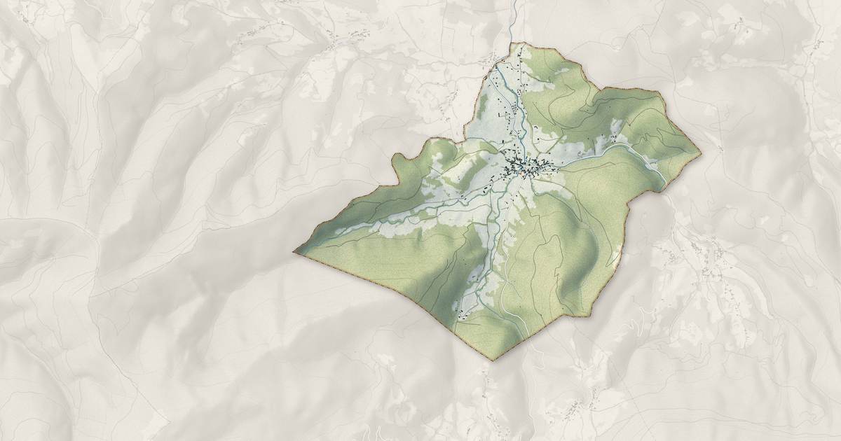 Portrait cartographique de Arbas : relief, eau, forêts, bâti et voies, calculés à partir des données de l'IGN