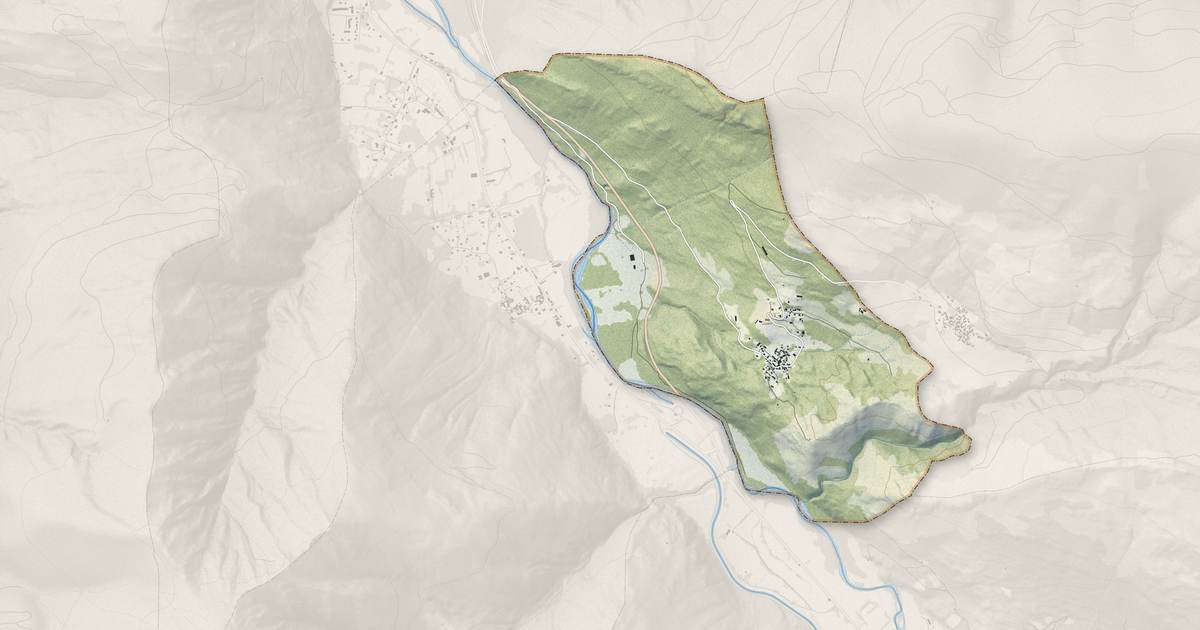 Portrait cartographique de Argut-Dessous : relief, eau, forêts, bâti et voies, calculés à partir des données de l'IGN