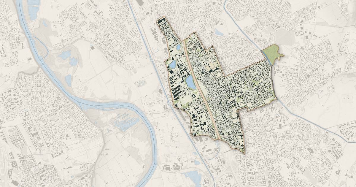 Portrait cartographique de Aucamville : relief, eau, forêts, bâti et voies, calculés à partir des données de l'IGN