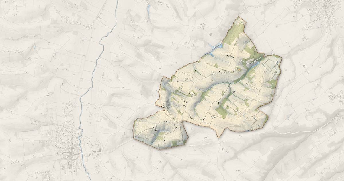 Portrait cartographique de Auribail : relief, eau, forêts, bâti et voies, calculés à partir des données de l'IGN