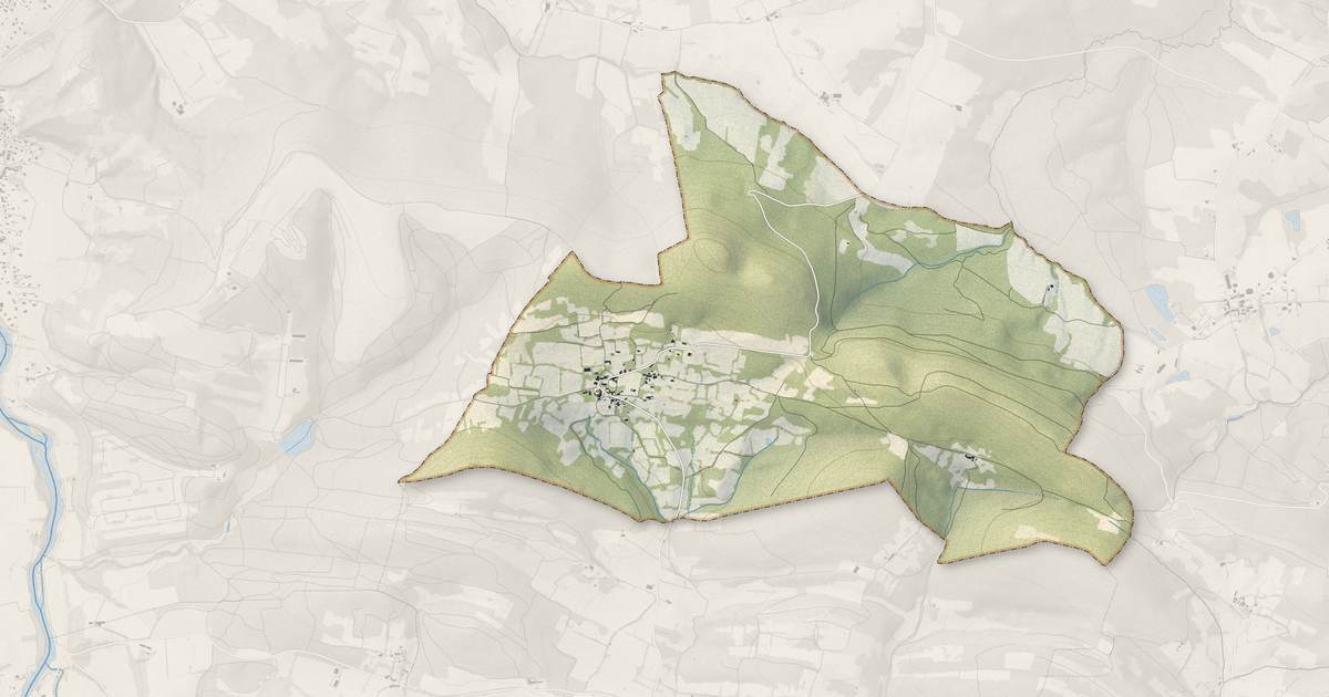 Portrait cartographique de Ausseing : relief, eau, forêts, bâti et voies, calculés à partir des données de l'IGN