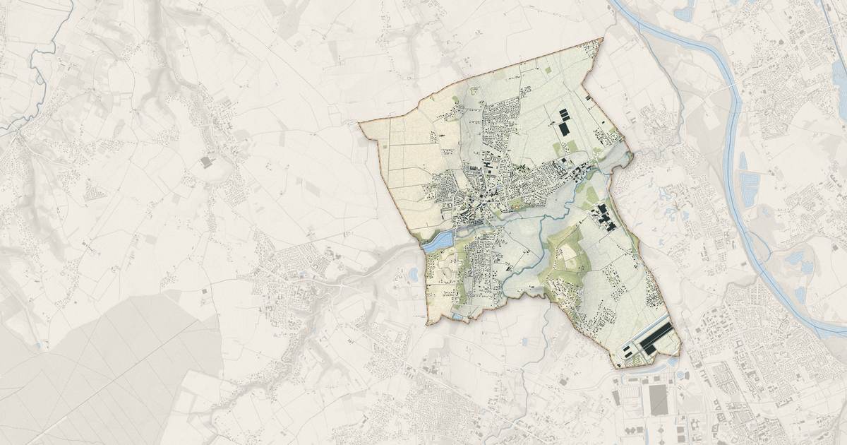 Portrait cartographique de Aussonne : relief, eau, forêts, bâti et voies, calculés à partir des données de l'IGN