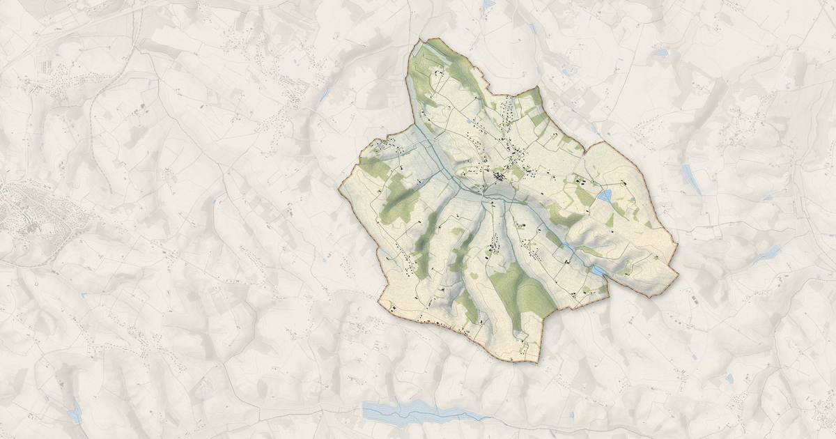 Portrait cartographique de Azas : relief, eau, forêts, bâti et voies, calculés à partir des données de l'IGN