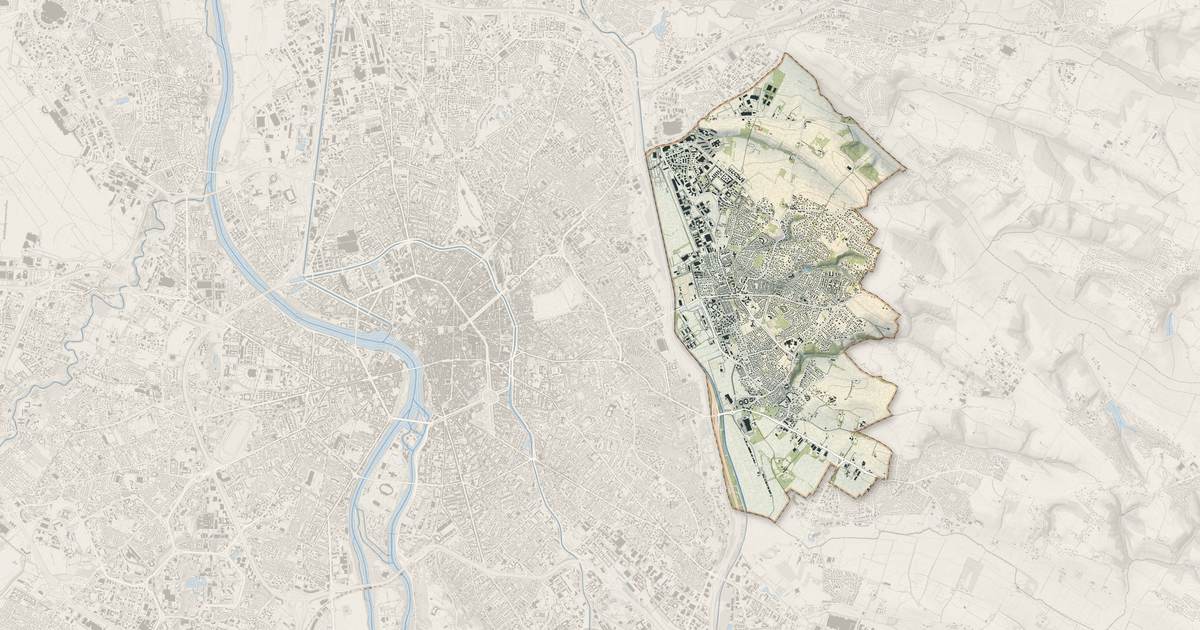 Portrait cartographique de Balma : relief, eau, forêts, bâti et voies, calculés à partir des données de l'IGN