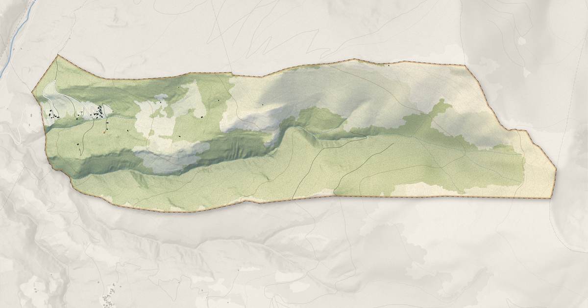 Portrait cartographique de Baren : relief, eau, forêts, bâti et voies, calculés à partir des données de l'IGN