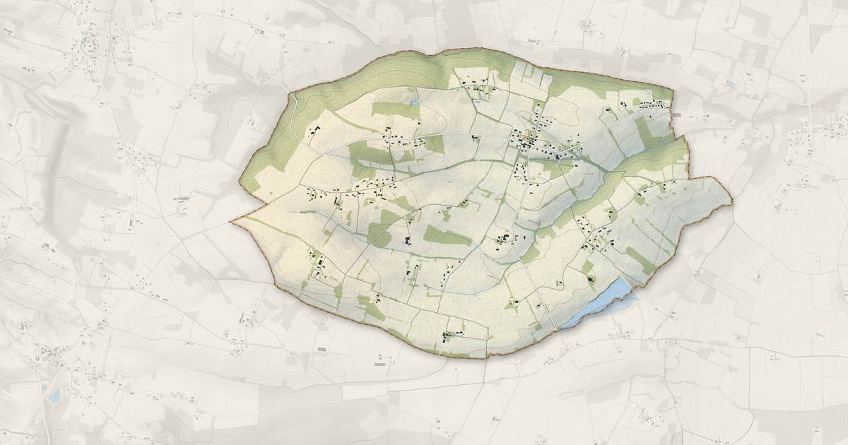 Portrait cartographique de Beaufort : relief, eau, forêts, bâti et voies, calculés à partir des données de l'IGN