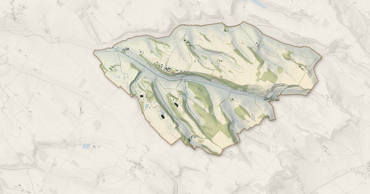 Portrait cartographique de Bélesta-en-Lauragais : relief, eau, forêts, bâti et voies, calculés à partir des données de l'IGN