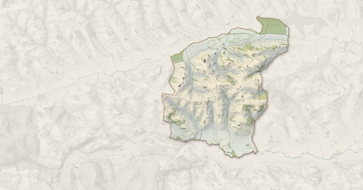 Portrait cartographique de Benque : relief, eau, forêts, bâti et voies, calculés à partir des données de l'IGN