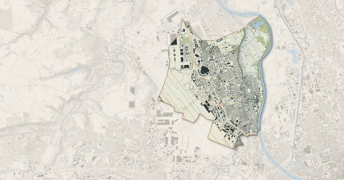 Portrait cartographique de Blagnac : relief, eau, forêts, bâti et voies, calculés à partir des données de l'IGN