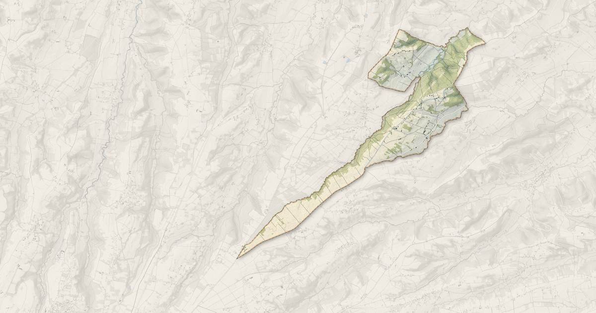 Portrait cartographique de Boudrac : relief, eau, forêts, bâti et voies, calculés à partir des données de l'IGN